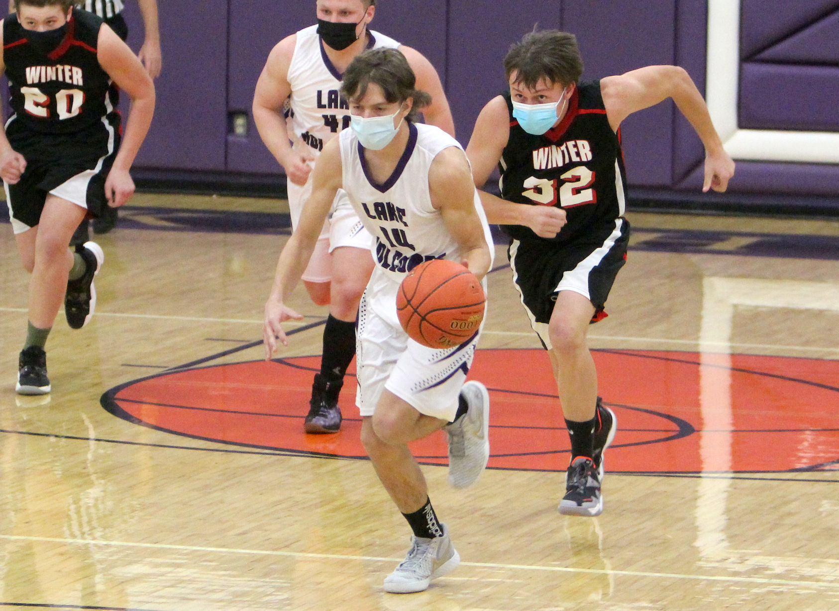 Winter at Lake Holcombe boys basketball 1-5-21